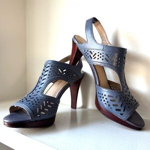 Adrienne Vittadini Blue Women's Heels with Wood Heel & Platform